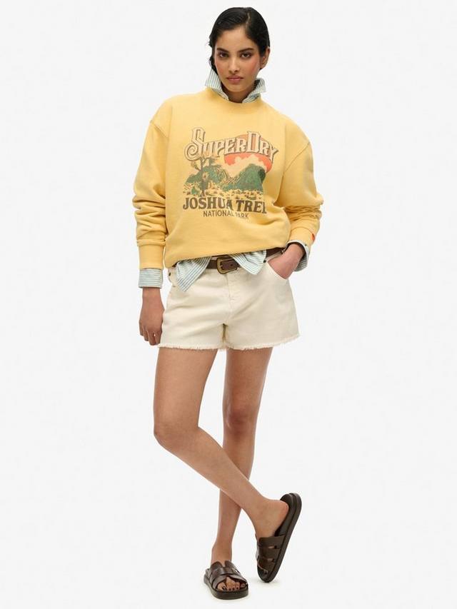 Сувенирный свитшот с принтом Superdry, Flax Yellow — фото 3