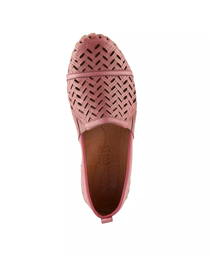 Kapri Flexible Leather Loafer с ажурной деталью и съемной стелькой с поддержкой свода стопы Spring Step, розовый — фото 3