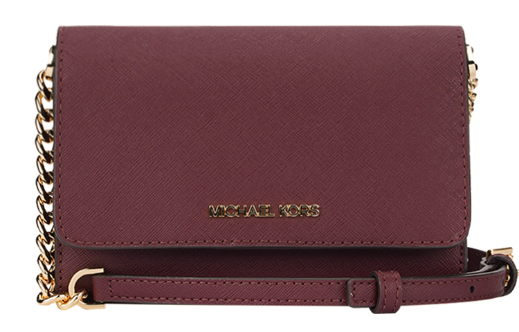 

MICHAEL KORS Коллекция сумок Jet Set Сумка-конверт из коровьей кожи среднего размера для женщин, бордового цвета