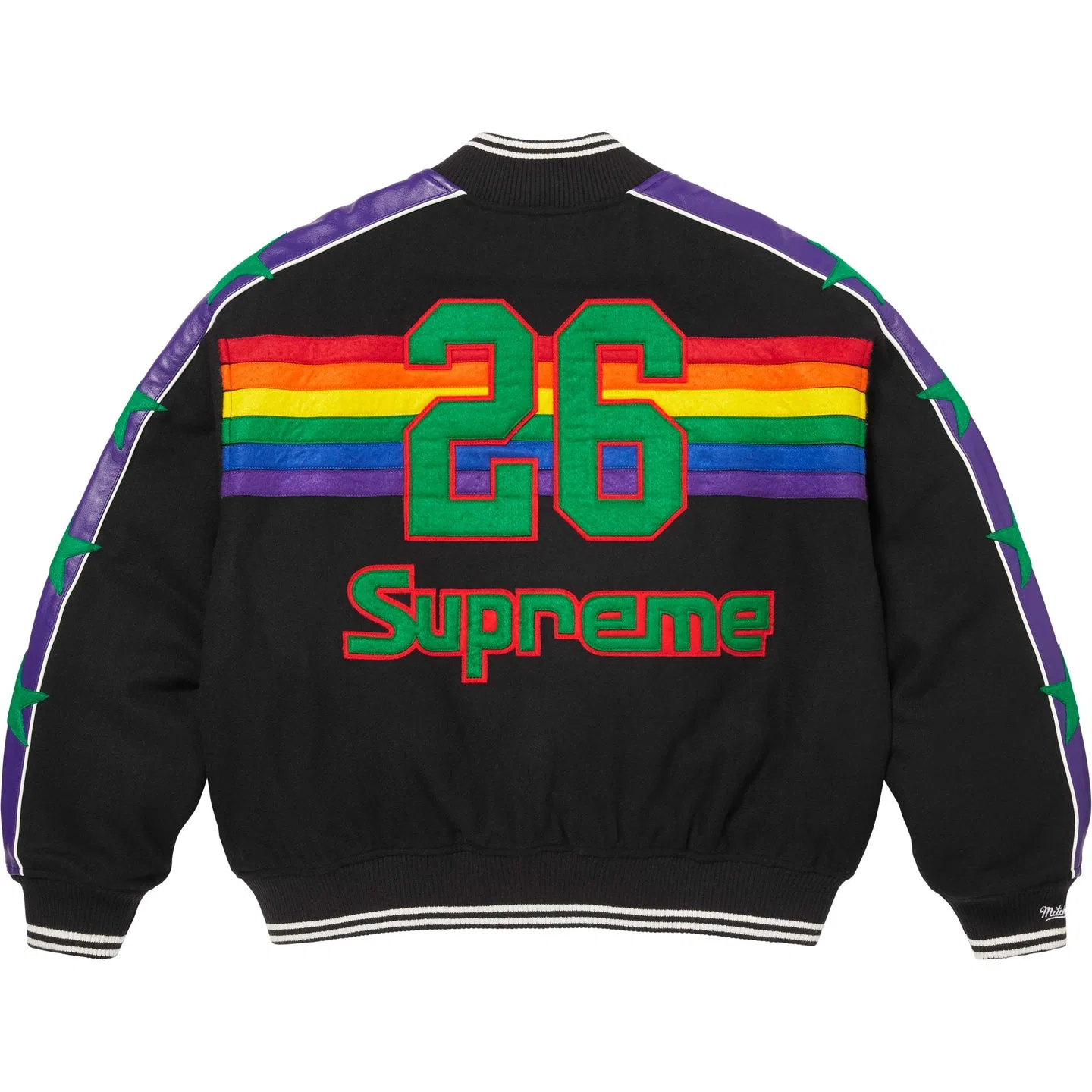 Куртка бейсбольная Supreme x Mitchell & Ness Ecru — фото 4