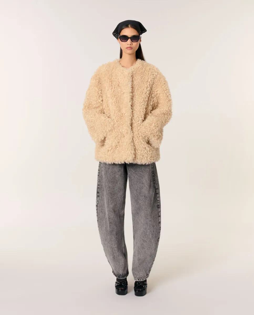 

Женская короткая шуба из искусственного меха Maje, бежевый