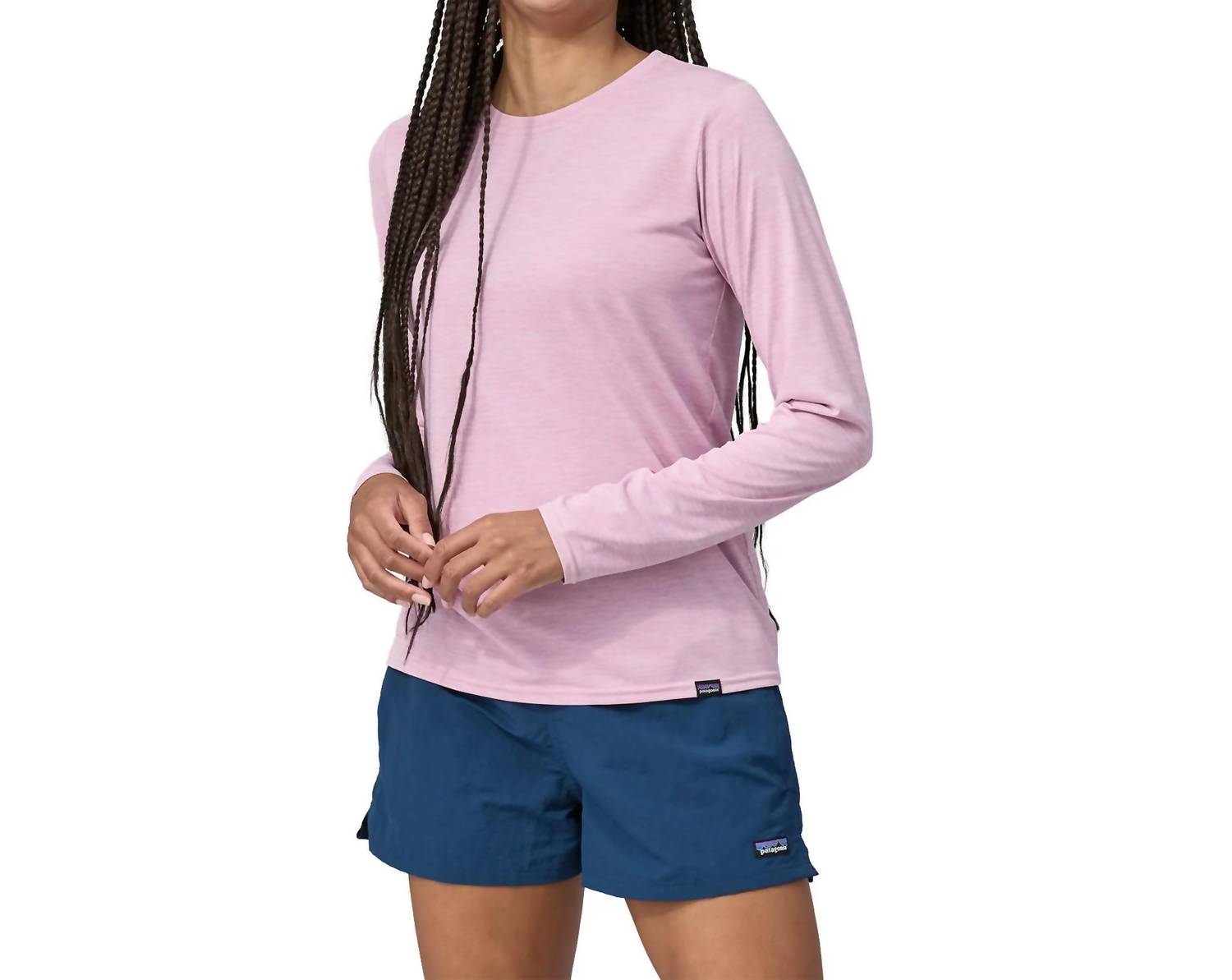 

Длинный рукав повседневная футболка в цвете молочайный розово-лиловый Patagonia