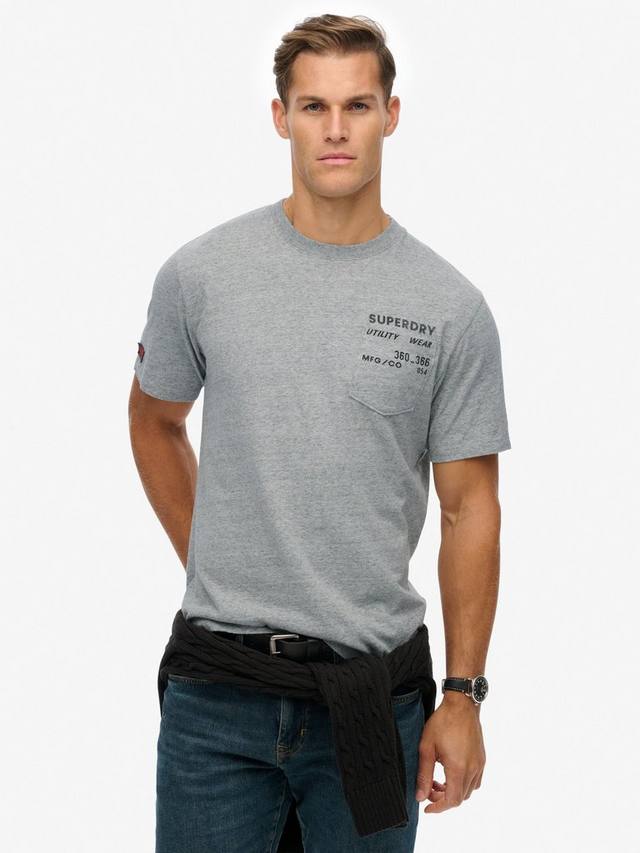 

Хлопковая футболка Regular Fit с коротким рукавом и логотипом Superdry, Athletic Grey Marl