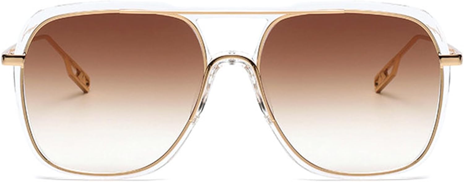 

Солнцезащитные очки Willochra увеличенного размера квадратной формы для женщин и мужчин, винтажные, в металлической оправе, модные желтые очки с защитой от УФ-излучения UV400, C4