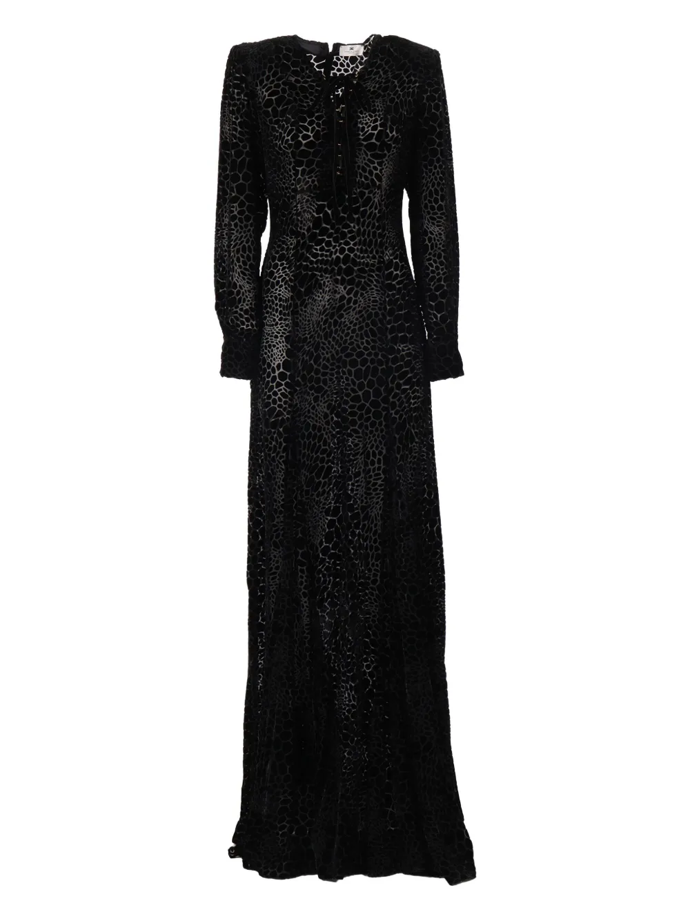 

Платье с длинными рукавами и узором Elisabetta Franchi, черный