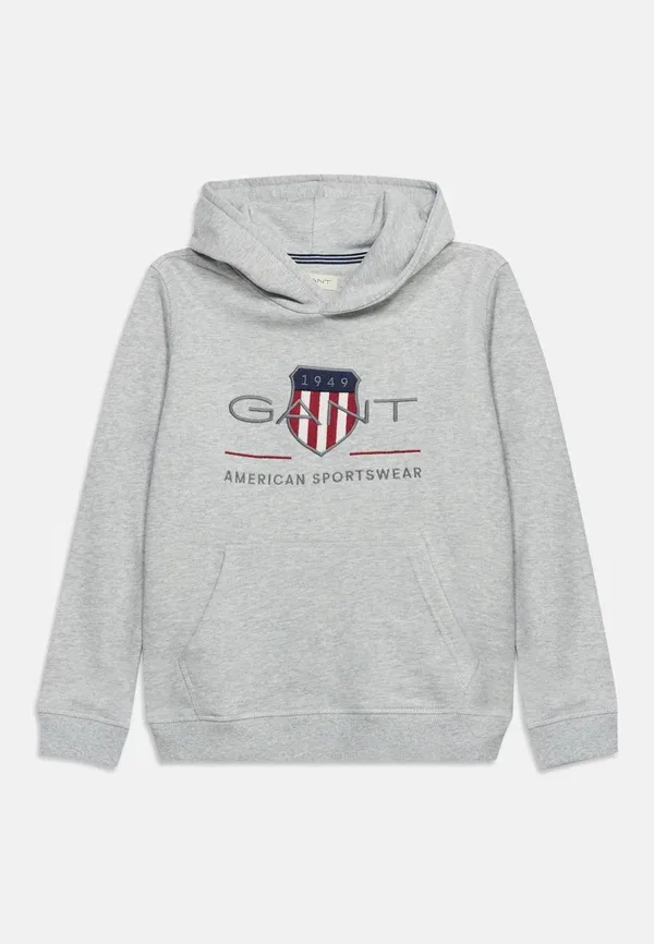 Толстовка с капюшоном Archive shield Gant, серый меланж