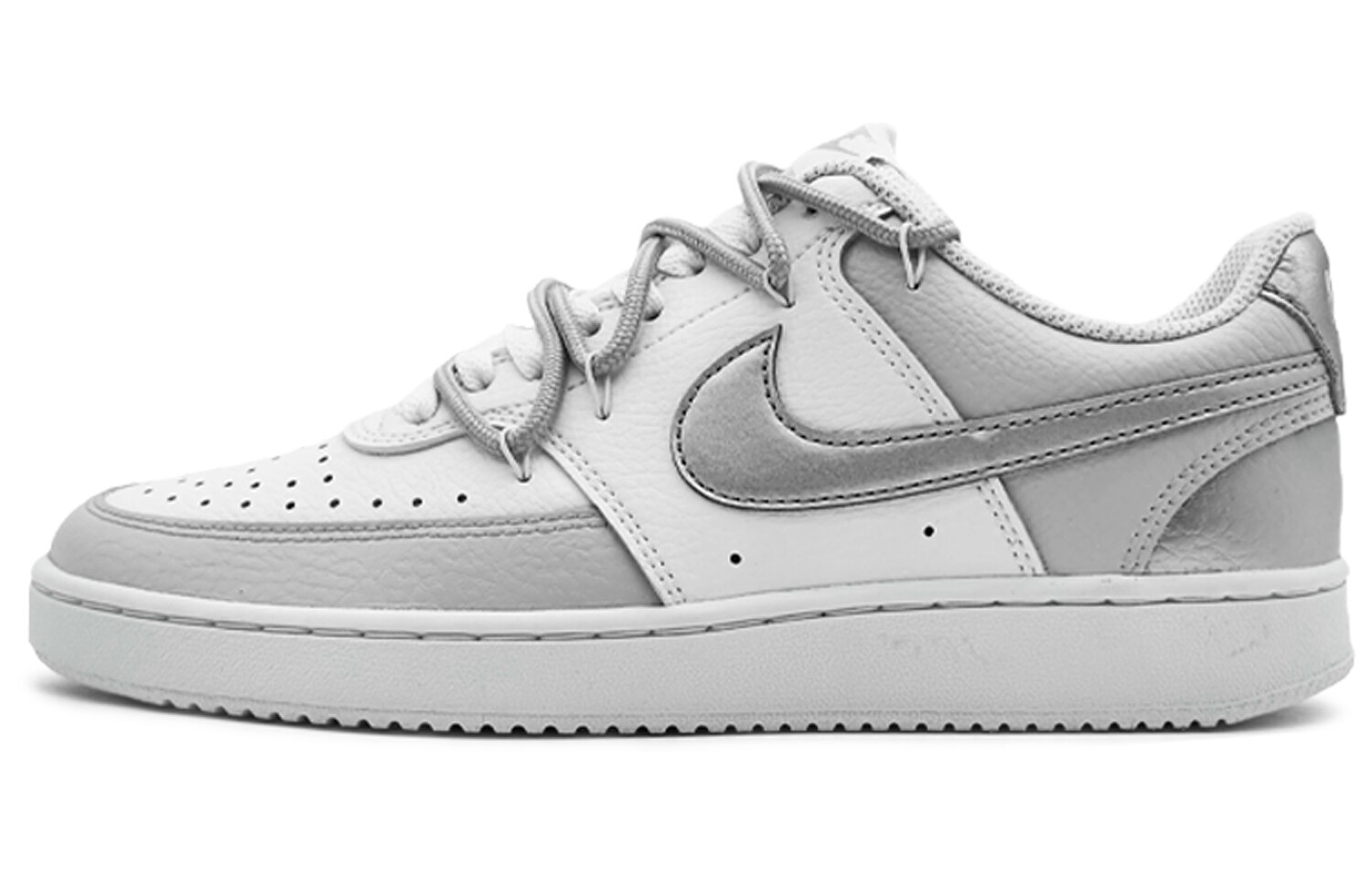 

Кроссовки Nike Court Vision 1 Skateboarding Shoes Women's Low-top White/gray/silver, серебряный, Серый, Кроссовки Nike Court Vision 1 Skateboarding Shoes Women's Low-top White/gray/silver, серебряный