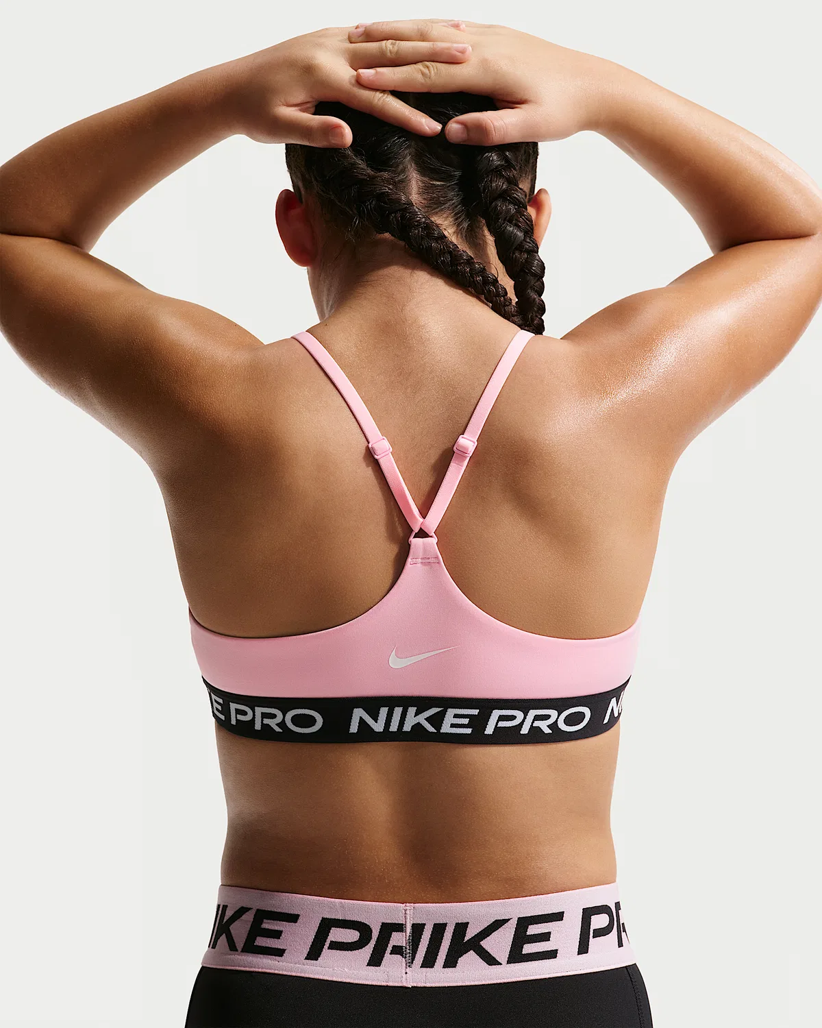 Детский (девичий) бюстгальтер Nike Pro Indy, Medium Soft Pink — фото 2
