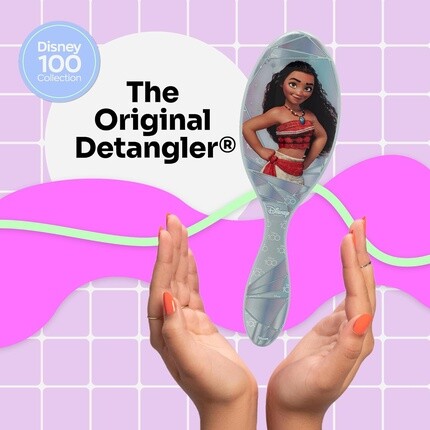 Оригинальная расческа для волос Wetbrush Detangler с ультрамягкой щетиной Intelliflex — коллекция Disney 100 Moana, Wet Brush — фото 2