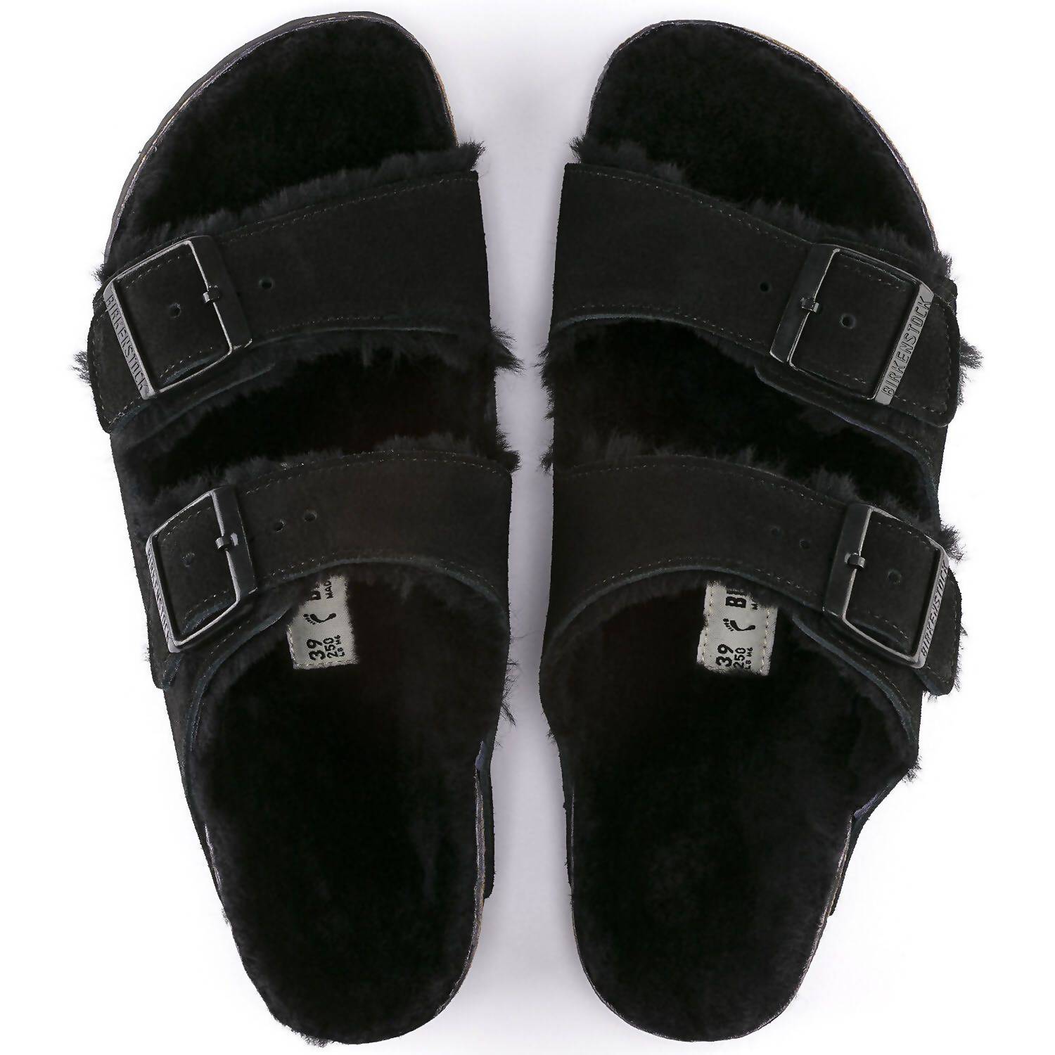Унисекс аризона меховые сандалии на овчине черные Birkenstock — фото 3