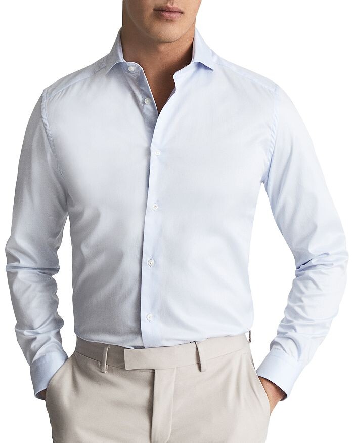 

Рубашка Storm Slim Fit с двумя сгибами из твила REISS