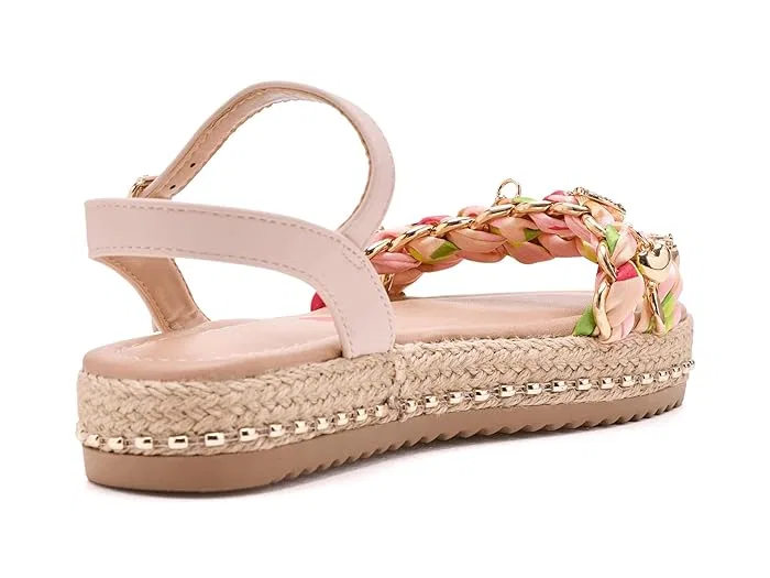 Босоножки с плетеными лентами Gizmo Steve Madden Kids, Blush Multi — фото 4