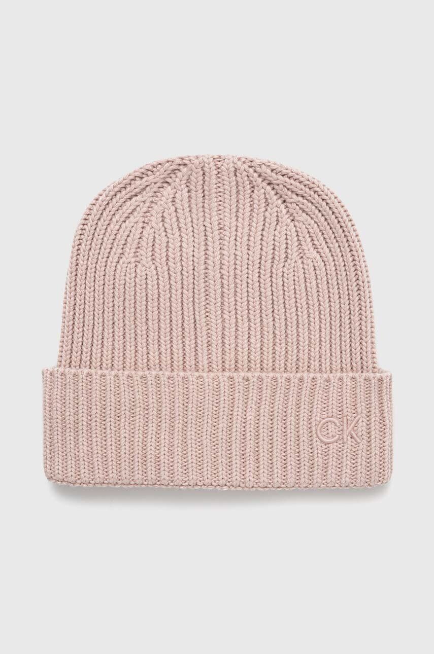 

Шапка из смесовой шерсти Calvin Klein, розовый