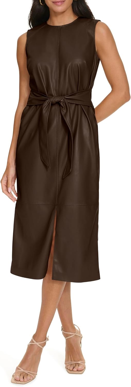 

Ремень Calvin Klein женский из искусственной кожи с завязками, Coffee Bean