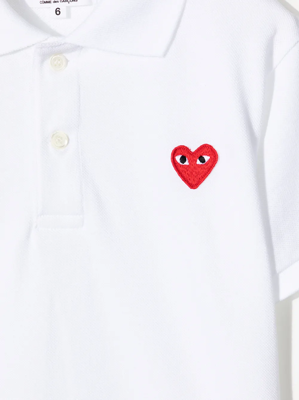 Рубашка поло с логотипом Comme Des Garçons Play Kids, белый — фото 3