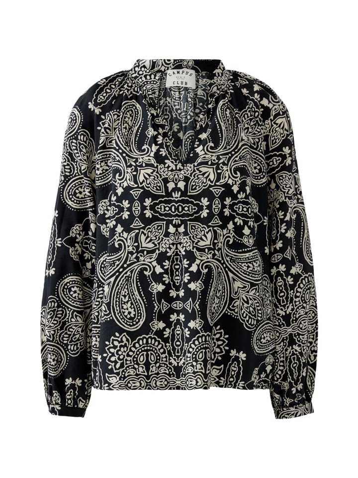 

Oui Блузка черного и кремового цвета