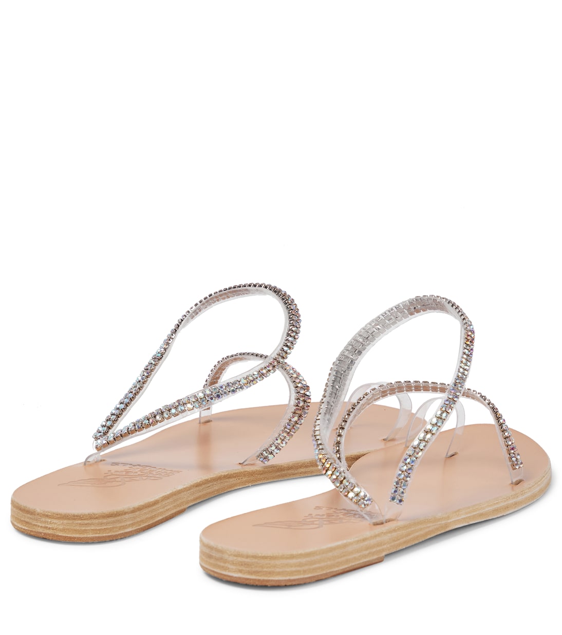 Босоножки с декором от Ирины Ancient Greek Sandals, Iridescent Crystal Natural — фото 3