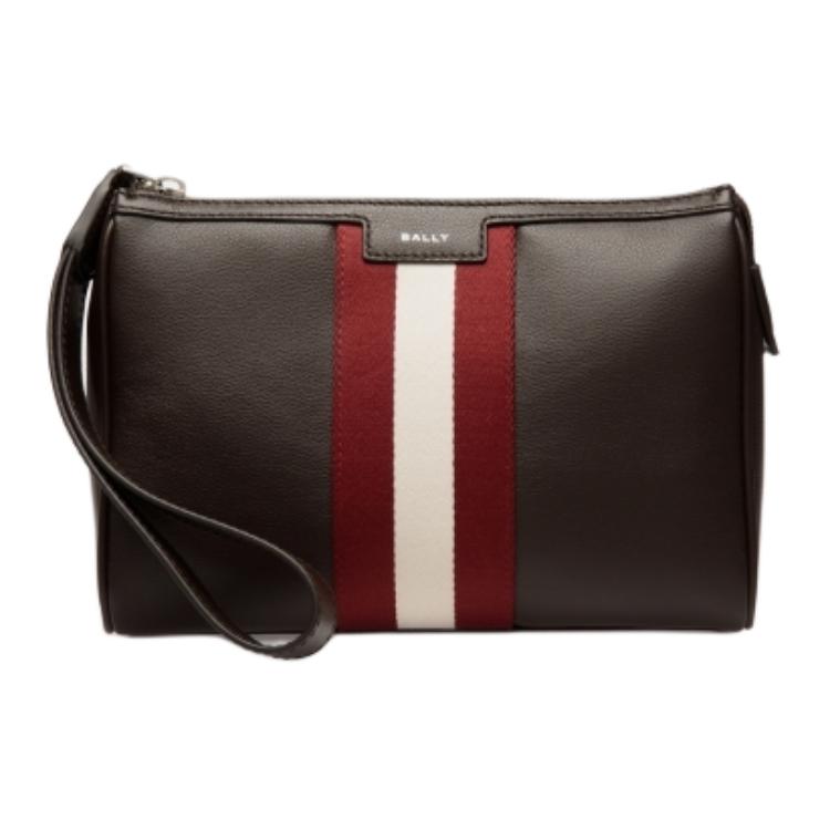

BALLY Кожаный клатч мужской классический черный красный белый