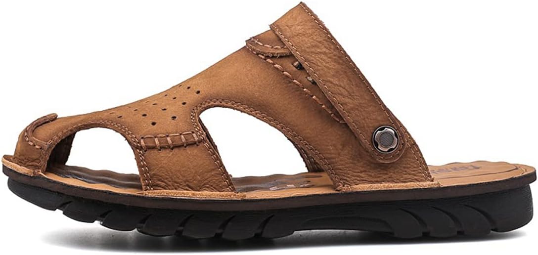 

Мужские повседневные кожаные сандалии для улицы, вождения и ходьбы, спортивная обувь, удобная, дышащая, пляжная обувь Generic, светло-коричневый