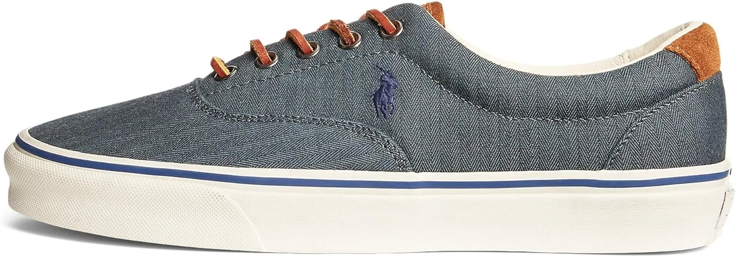 Мужские слипоны Polo Ralph Lauren из текстиля с принтом, темно-синий — фото 3