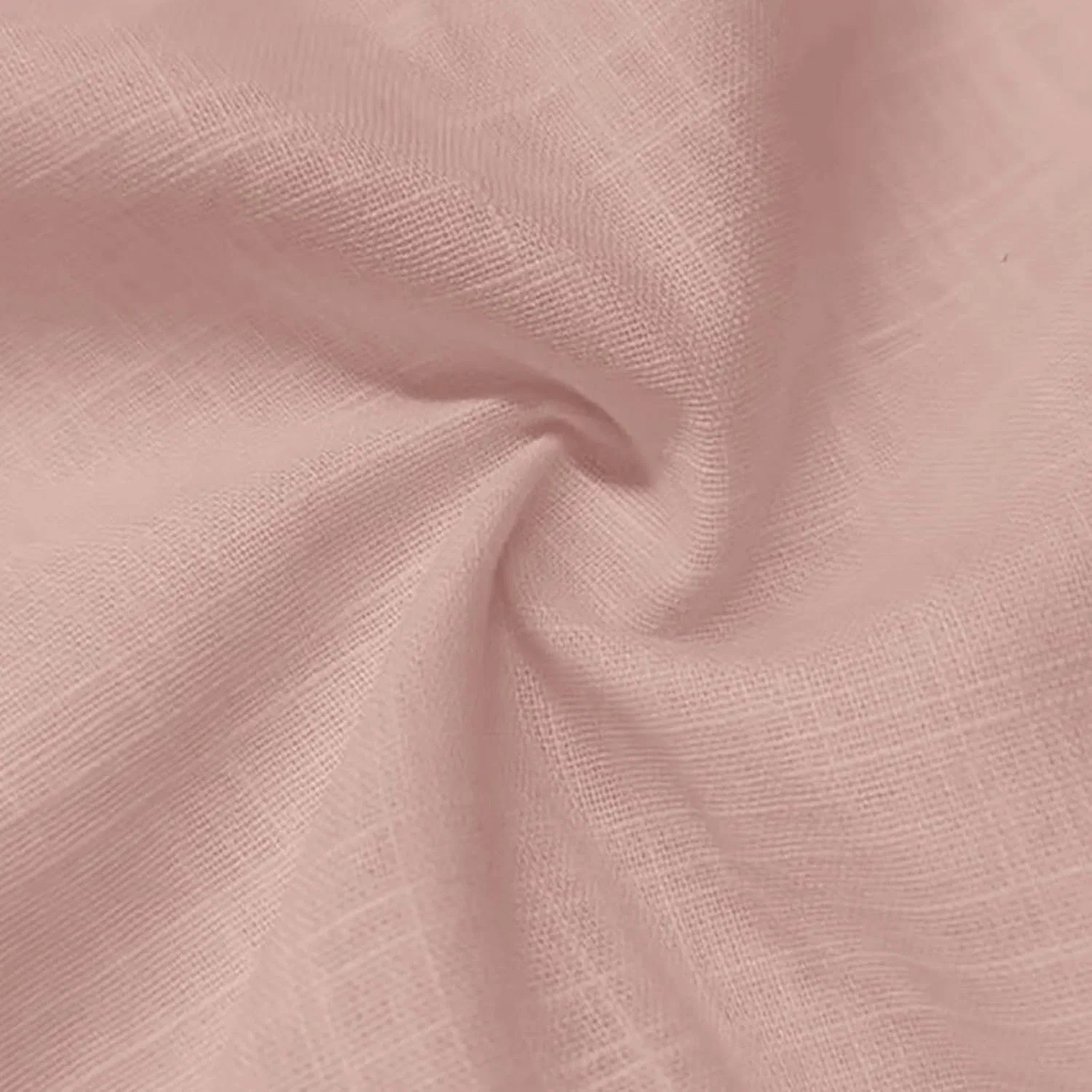 Женский топ с круглым вырезом, хлопок и лен, Pink — фото 2