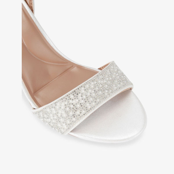 Босоножки на каблуке Carvela Kianni с кристаллами, белый — фото 4