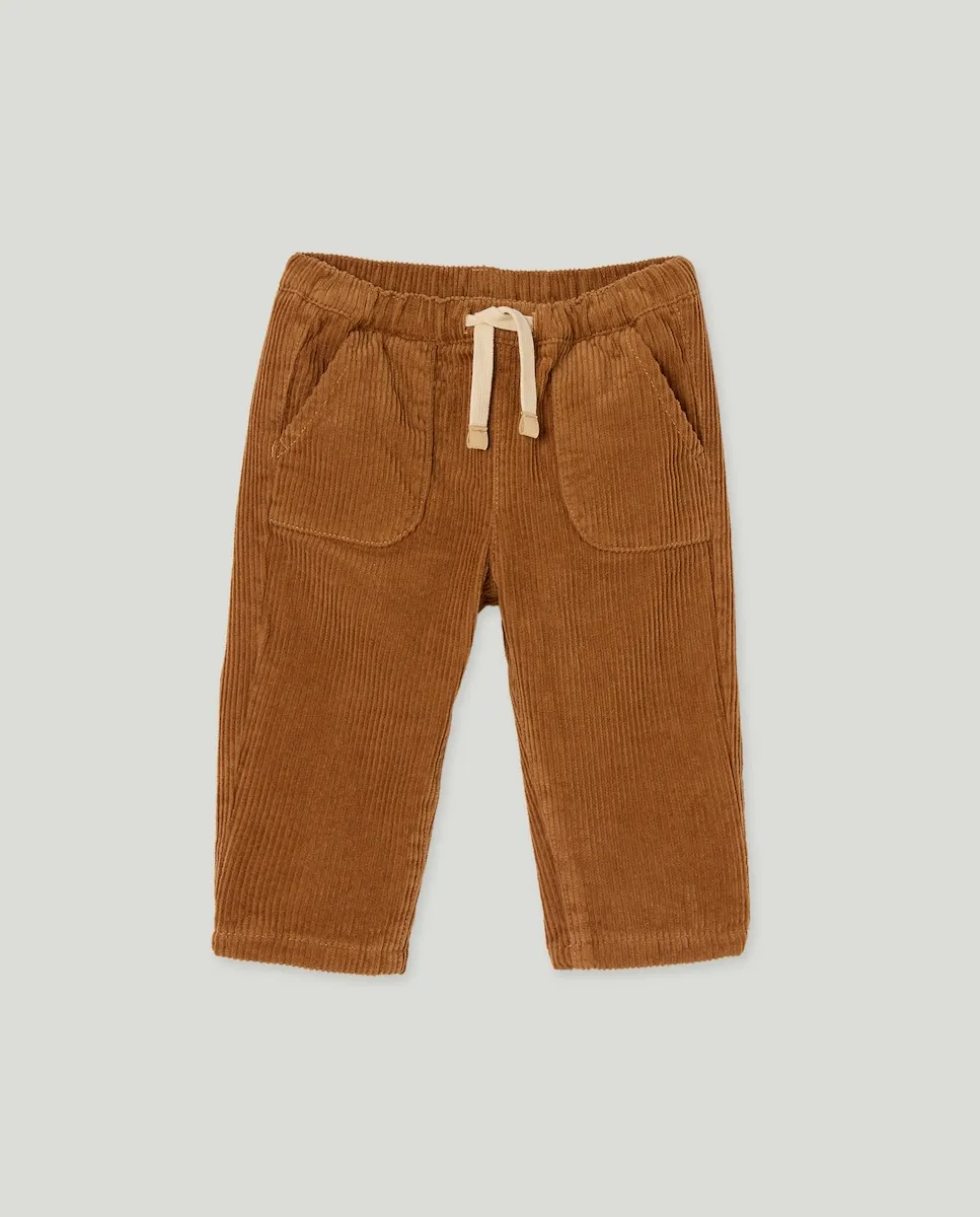 

Бархатные прямые брюки с подкладкой для маленького мальчика Baby El Corte Inglés, темно-горчичный