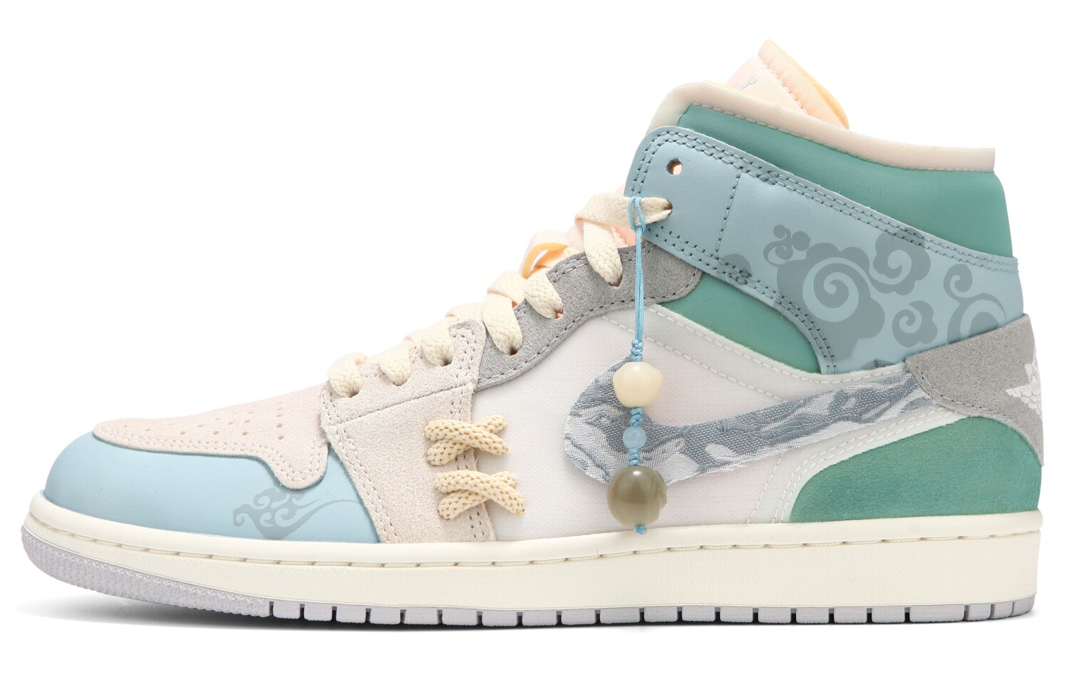 

Кроссовки Air Jordan 1 Vintage Basketball Shoes Women's Mid-Top Blue-gray White