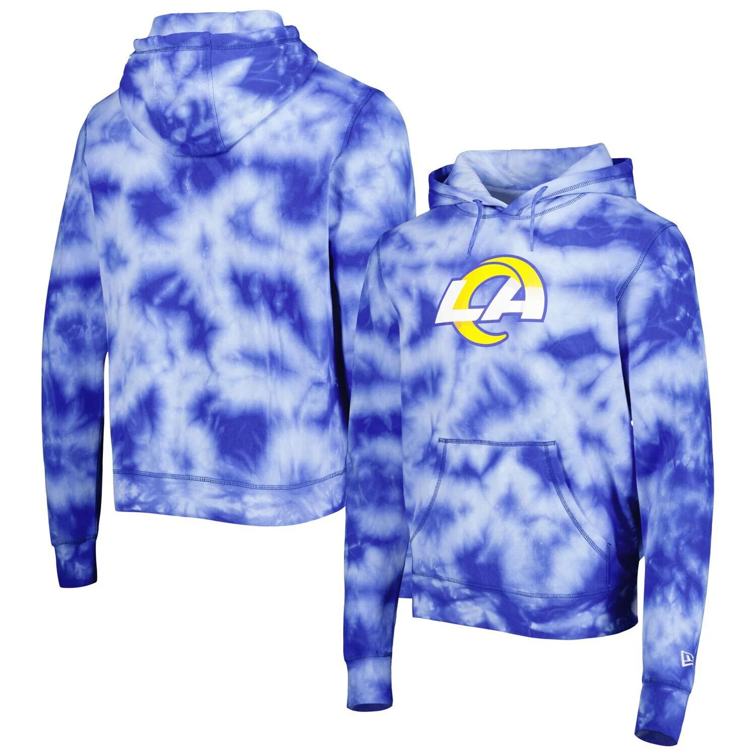 

Мужской пуловер с капюшоном Royal Los Angeles Rams Team Tie Dye New Era