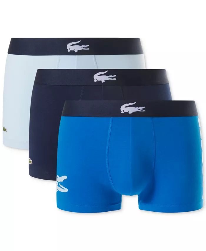 

Мужские трусы-боксеры Regular Fit с крупным логотипом Croc, 3 шт Lacoste, синий