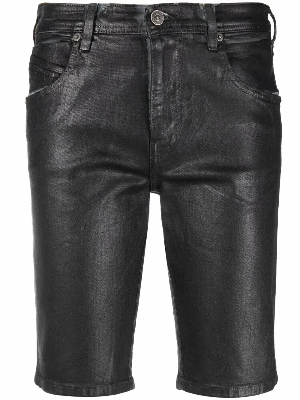 Вощеные шорты Diesel, черный