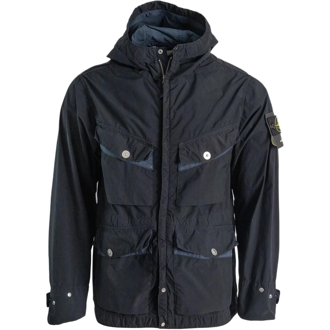 

Полевая куртка с капюшоном, окрашенная в готовом виде Stone Island, marine синий