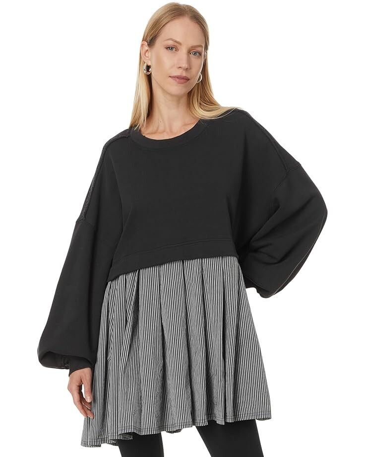 

Свитер Free People Eleanor Striped Sweatshirt, цвет Washed Black Combo