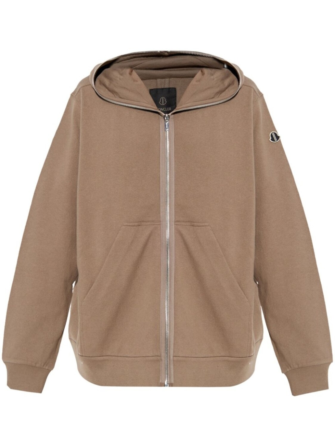 Хлопковая толстовка с капюшоном Moncler + Rick Owens, коричневый