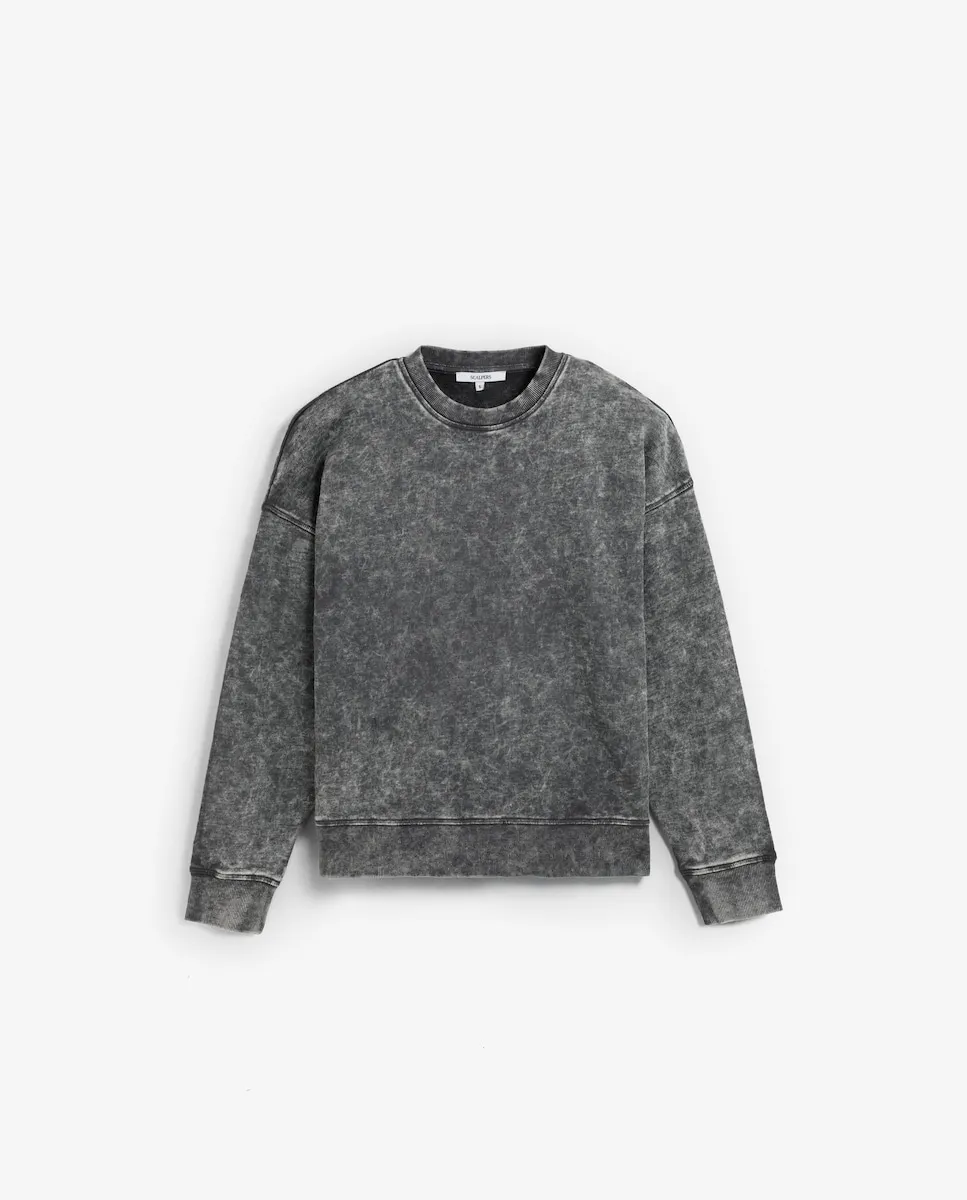 

Женская толстовка с эффектом выварки, обычного кроя Scalpers, серый