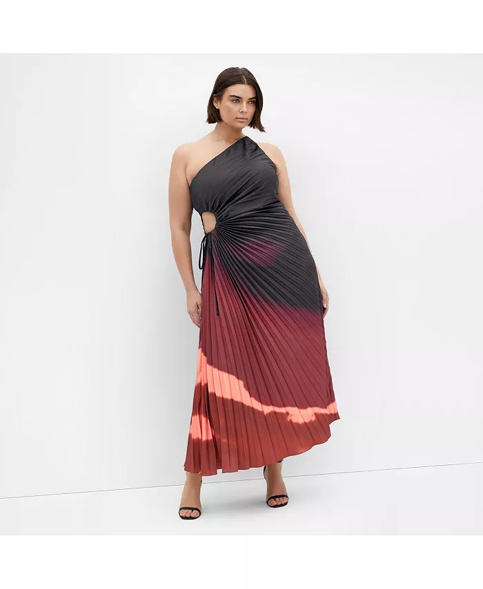 

Платье макси с плиссировкой Aliza Print для полных CITY CHIC, фиолетовый