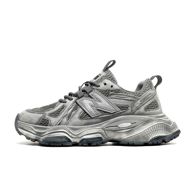 

OUBT Потертые винтажные повседневные кроссовки мужские низкие массивные серые, цвет Gray