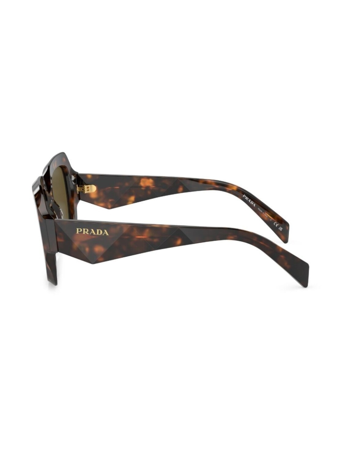 Prada Eyewear солнцезащитные очки в квадратной оправе черепаховой расцветки, зеленый — фото 3
