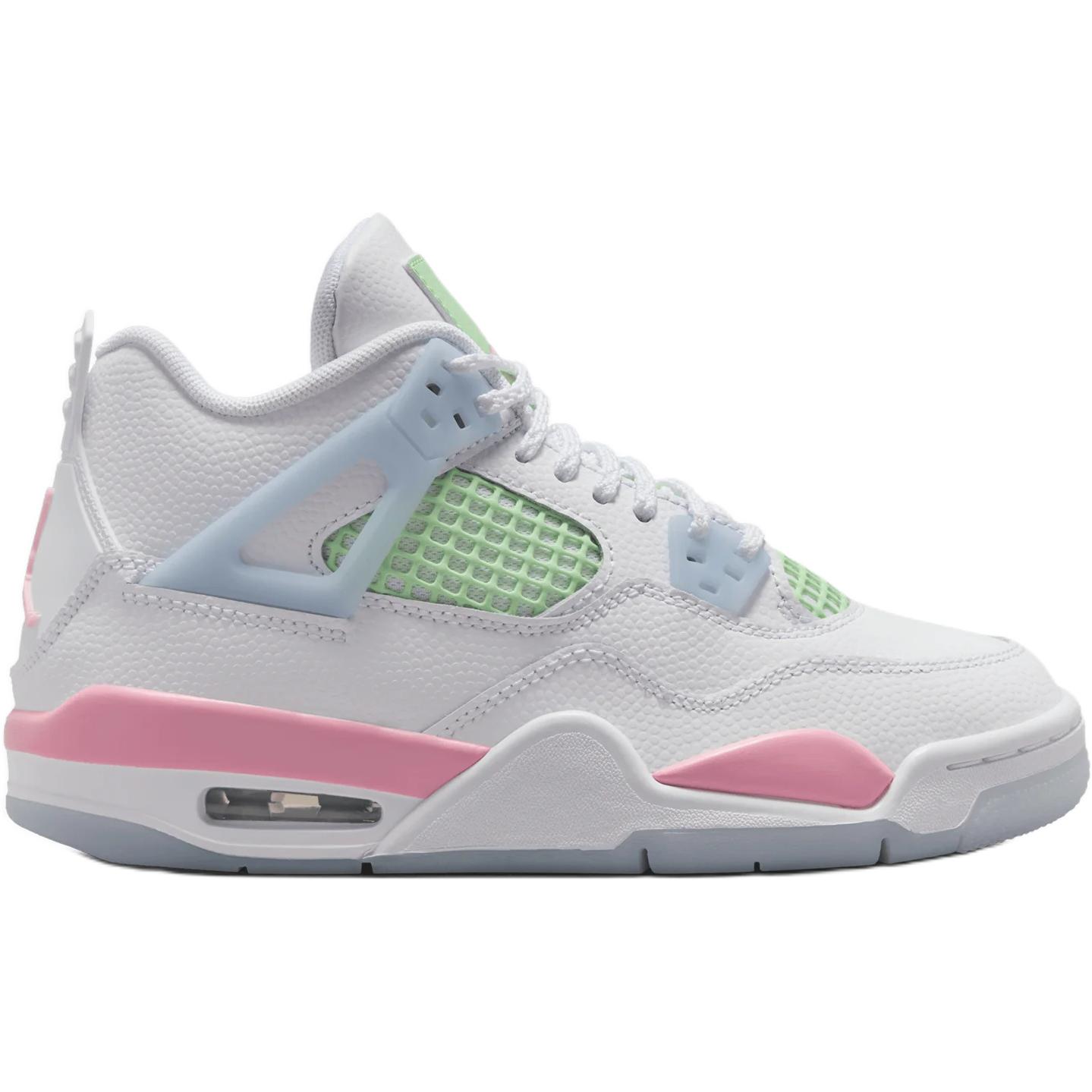Jordan Air 4 Support Mid top детские баскетбольные кроссовки White/Pink/Green для подростков — фото 3