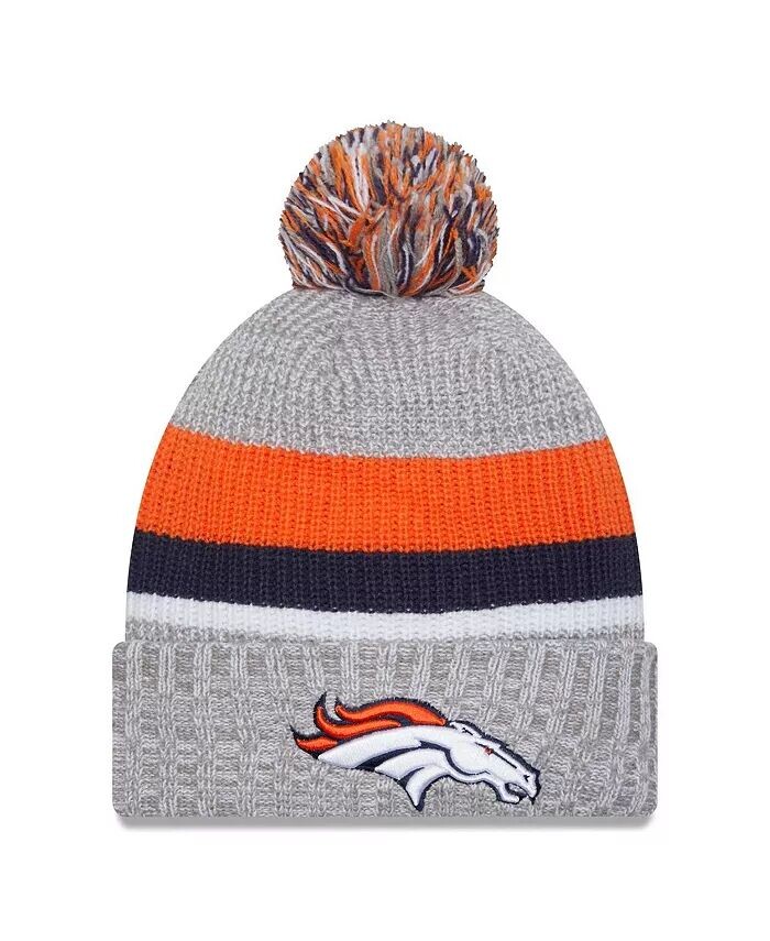 

Мужская шапка-манжета Denver Broncos серого цвета с помпоном New Era