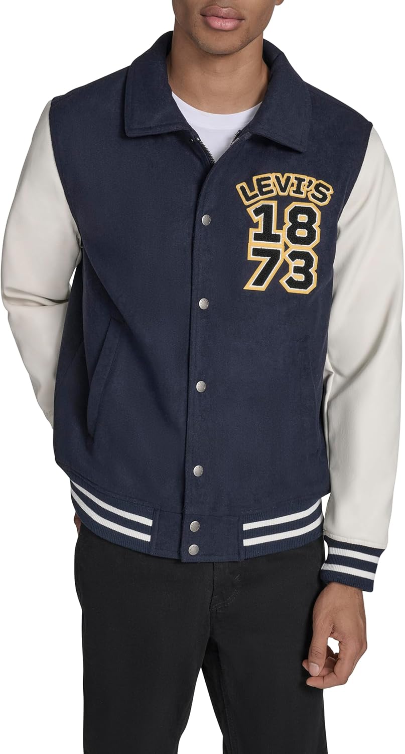 

Мужская университетская куртка Levi's Letterman смешанной расцветки, Navy/White Logo