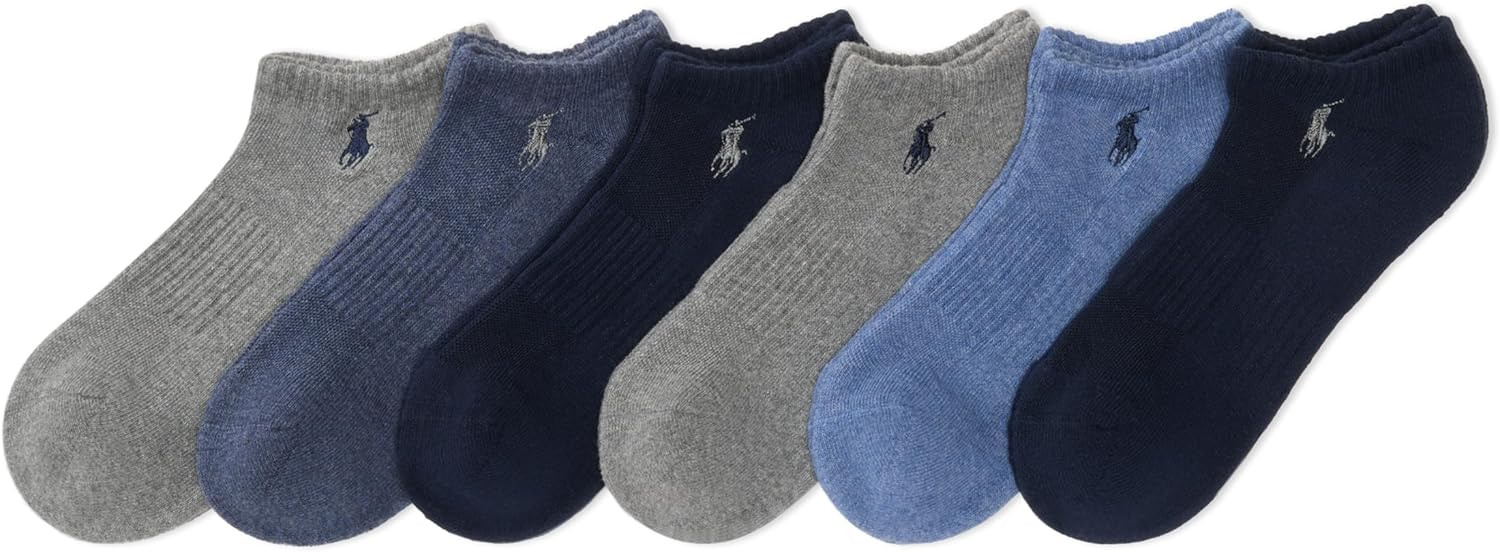 

POLO RALPH LAUREN Мужские спортивные низкие хлопковые носки (6 пар), Denim