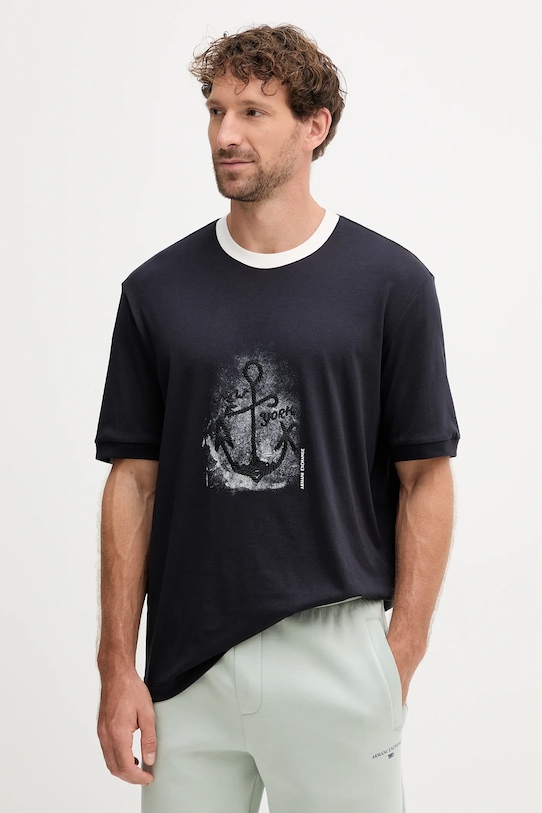 

Хлопковая футболка Armani Exchange, черный