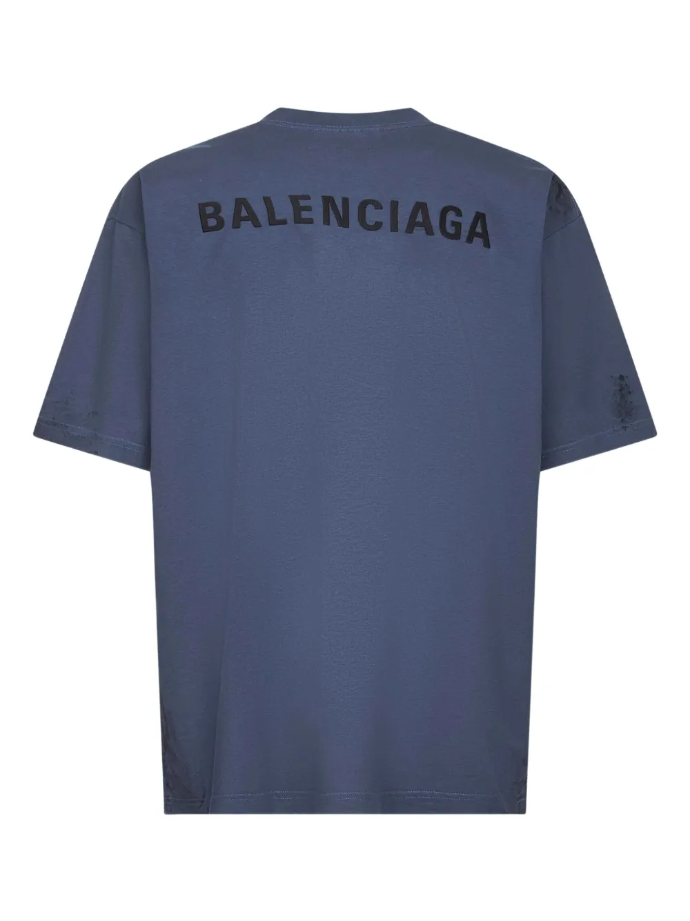 Хлопковая футболка с принтом логотипа BALENCIAGA, синий — фото 2
