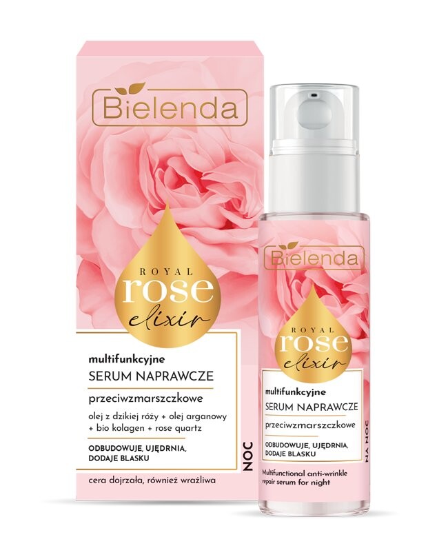 Bielenda, Royal Rose Elixir, многофункциональная ночная восстанавливающая сыворотка против морщин, 30 мл — фото 3
