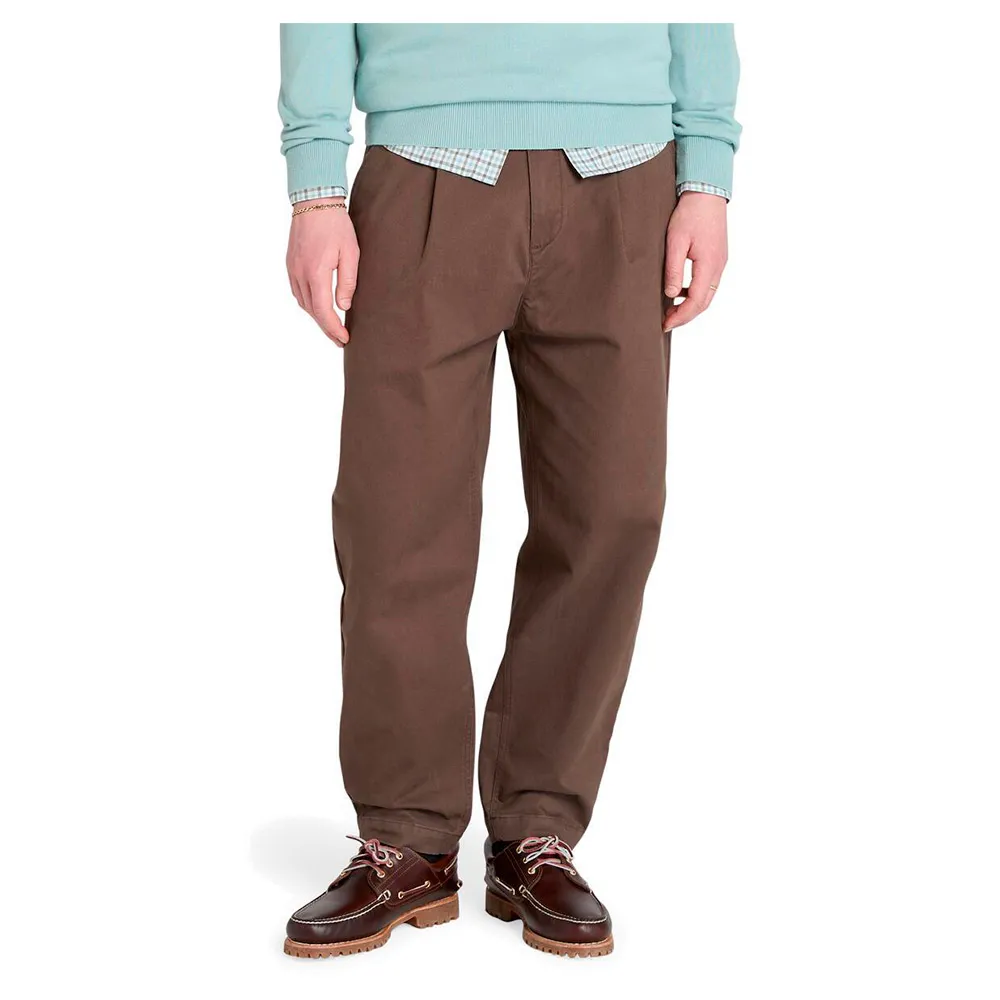 

Брюки Timberland Claremont Washed Peached Twill Pleated, коричневый