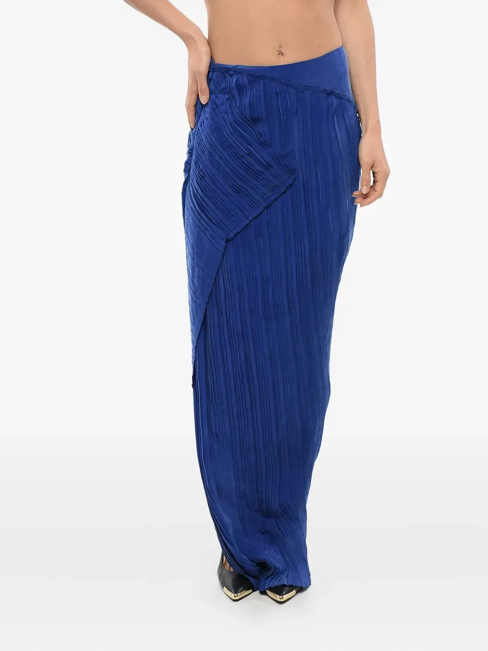 Юбка макси асимметричного кроя Balmain, синий