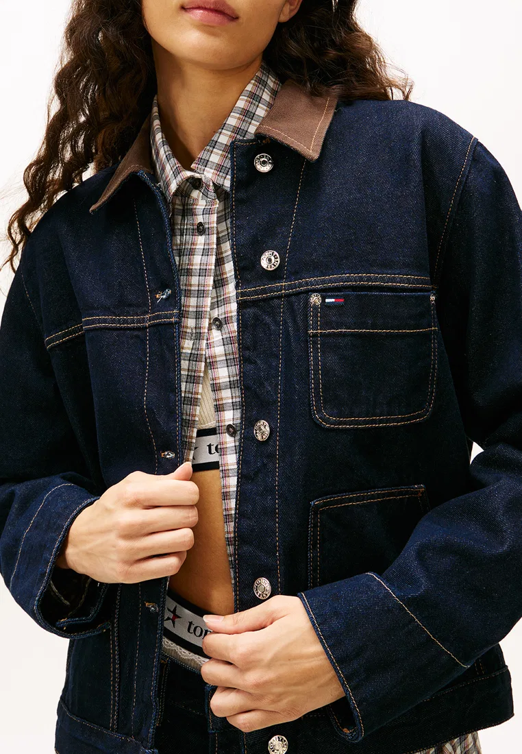 Джинсовая куртка, оверсайз, Tommy Jeans Tommy Hilfiger, синий — фото 3