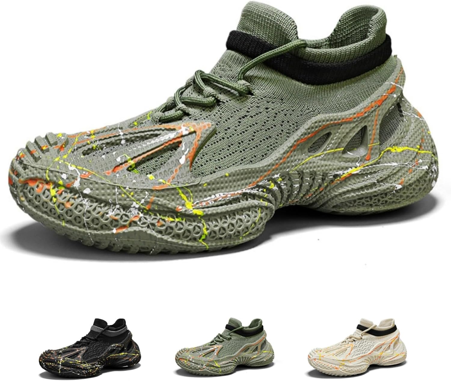 

Мужские кроссовки с сеткой и подсветкой, модная сетчатая верхняя часть, дышащие, светящиеся в темноте, для бега и повседневной ходьбы Macefil