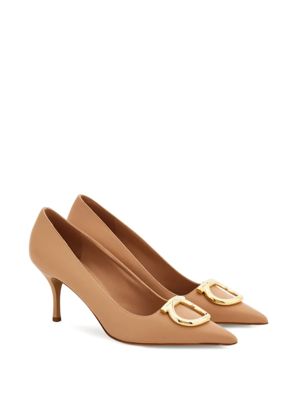 Туфли с заостренным носком и пряжкой Ferragamo, нейтральный — фото 2